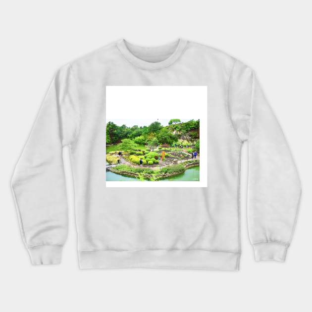 zen japanese garden texas photograph Crewneck Sweatshirt by jorge_lebeau